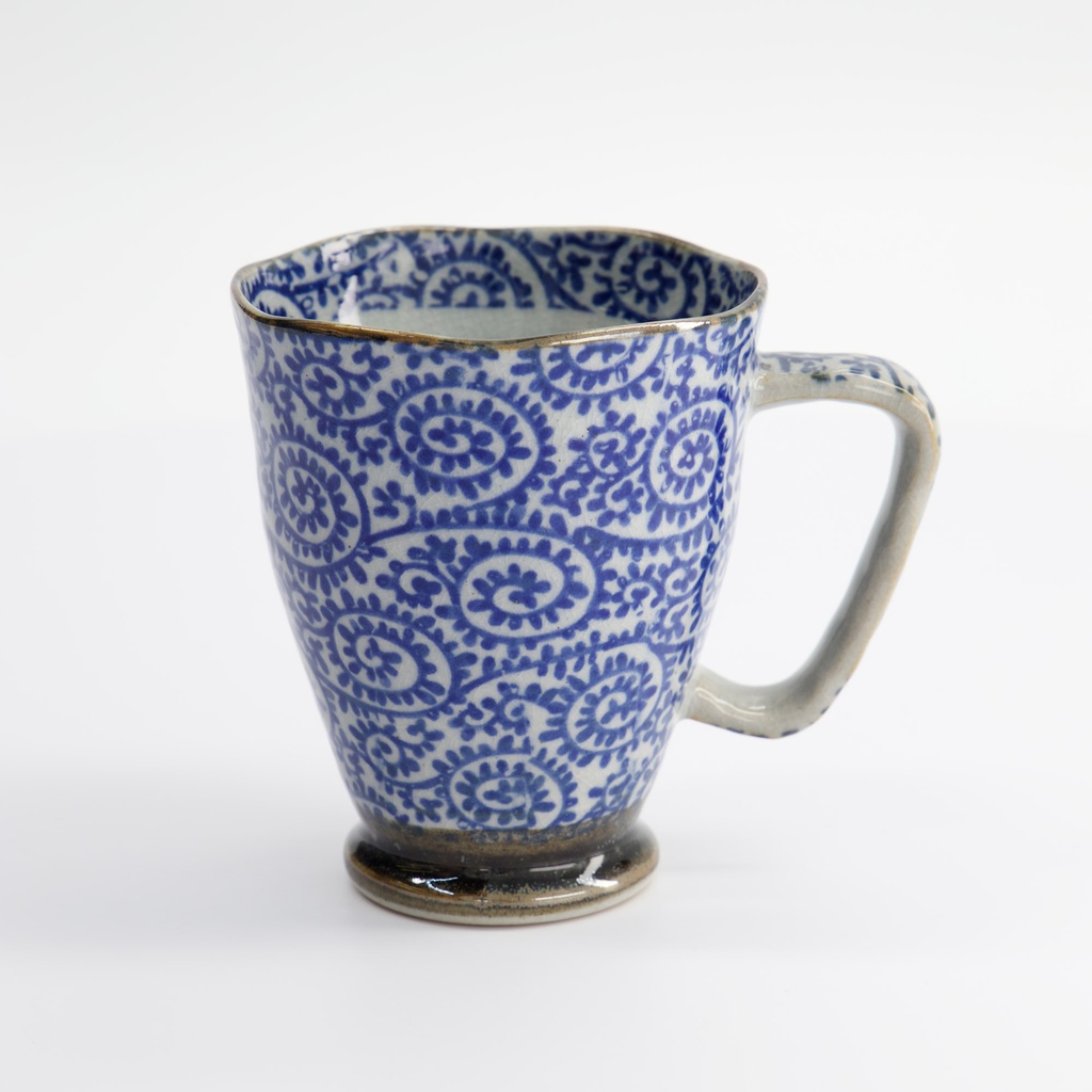 Mug 9x11cm 400ml Blue/Grey Karakusa MT-3005/B 6/60