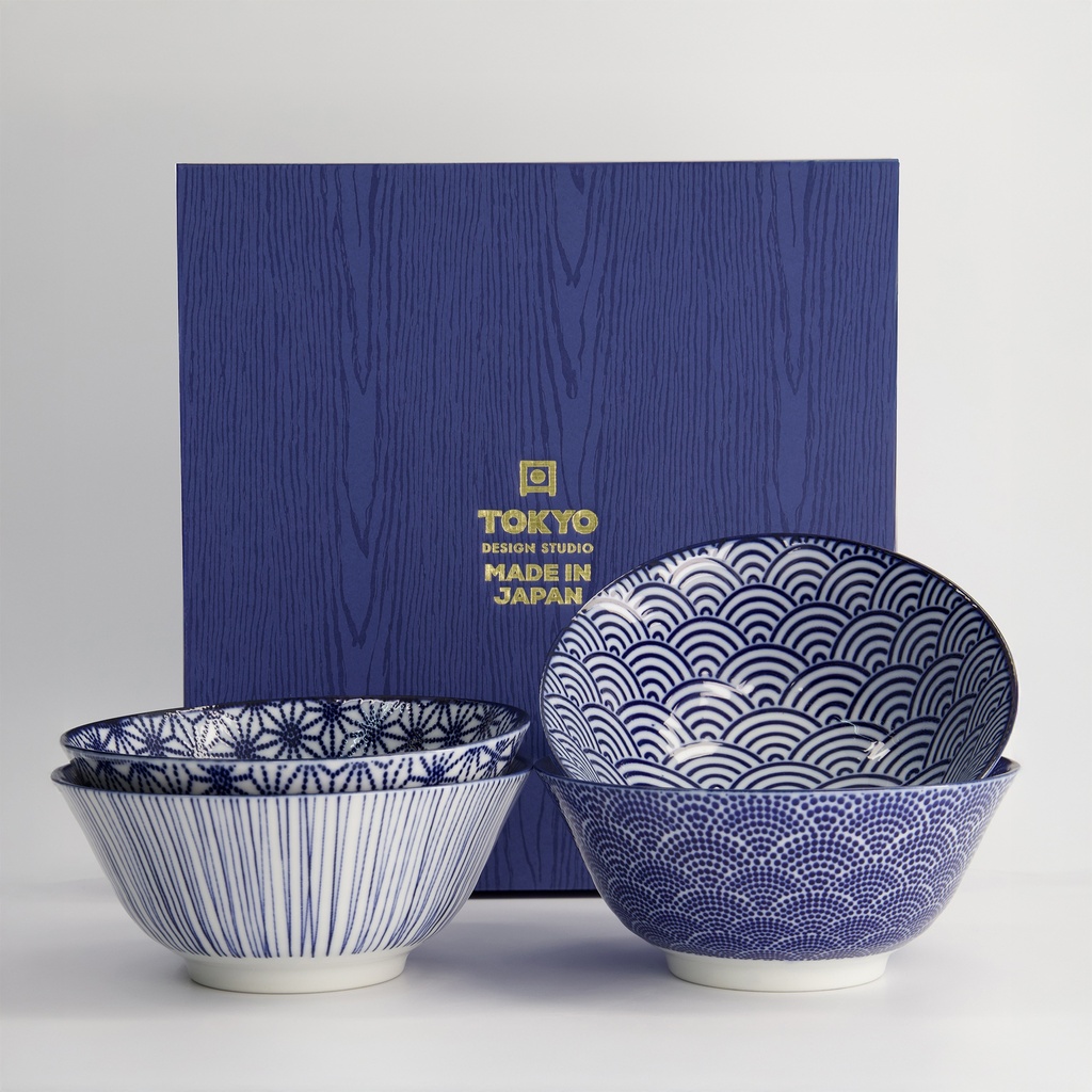 Nippon Blue Tayo Bowl Giftset 4pcs 15.2x6.7cm 500ml TN-08/ABDF 1/6