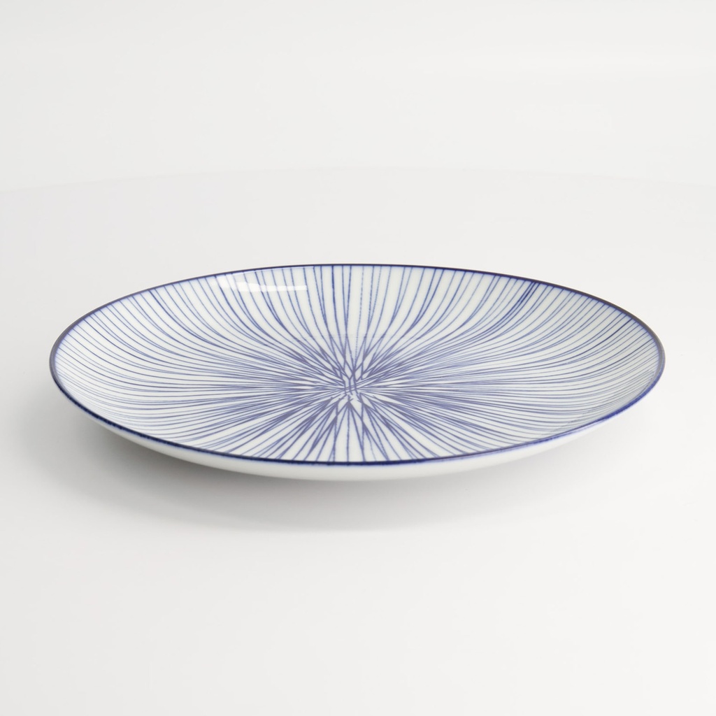 Nippon Blue Plate 20.6x2.2cm Lines TN-05/D 3/48