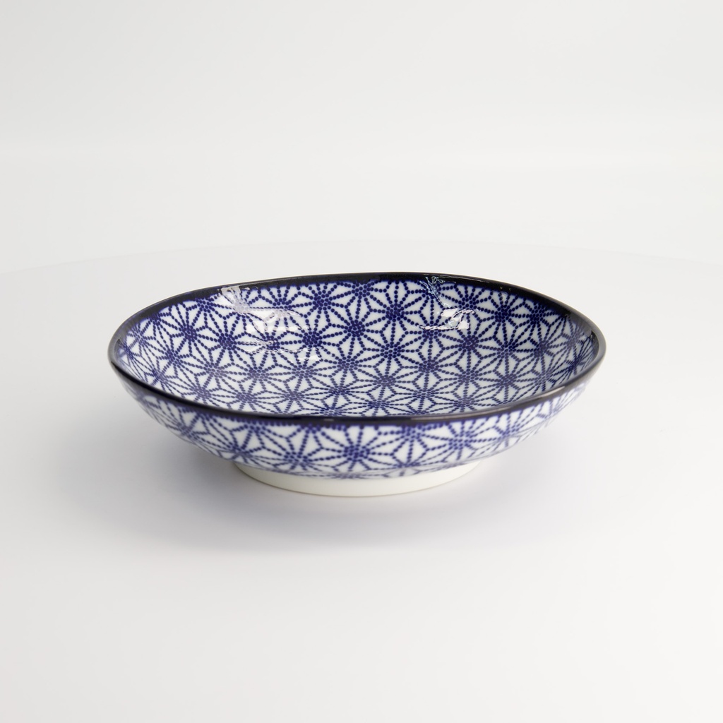 Nippon Blue Pasta Plate 21x5.2cm Star YW-07/F  6/36