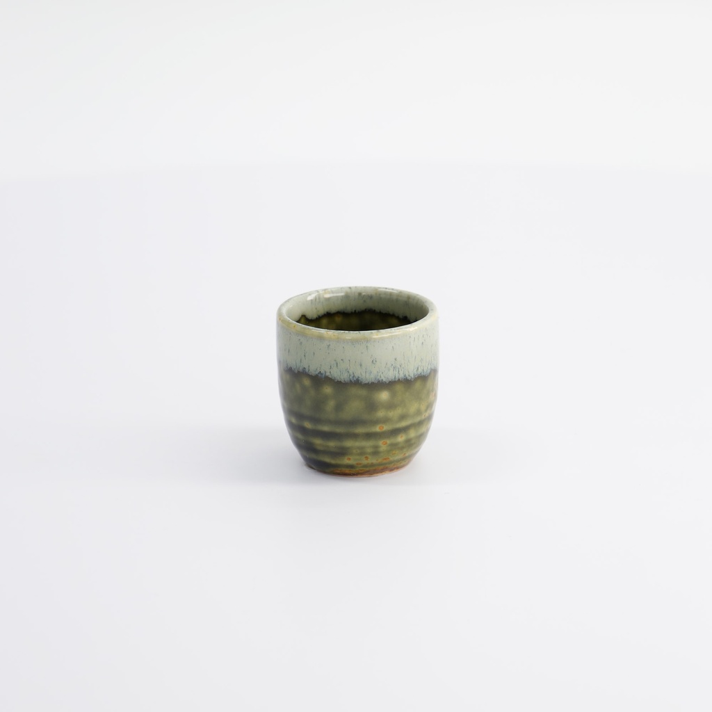 Sake Cup 4.5x4.5cm 50ml White/Green YW-7679/C  12/288