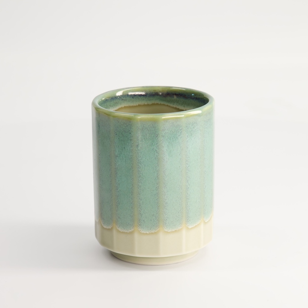 Craft Cup 7.8x10.2cm 300ml White/Aqua Glaze MU-7814 6/48