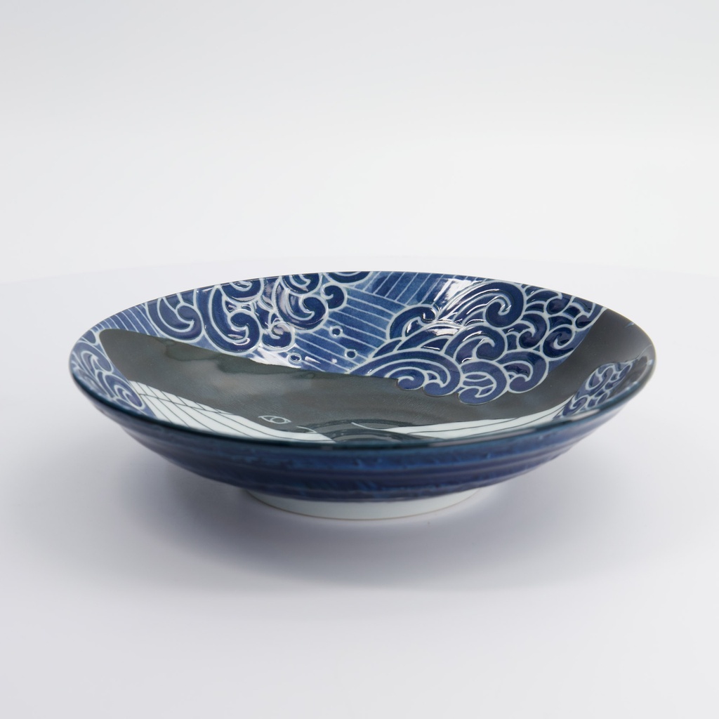 Kawaii Mori Plate Whale 21.7x5.3cm 800ml MU-8013 5/40