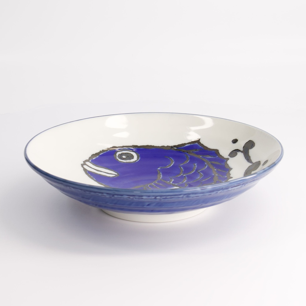 Seafood Deep Plate21.7x5.2cm 900ml Snapper Blue HB-9929/TB 17787 4/32