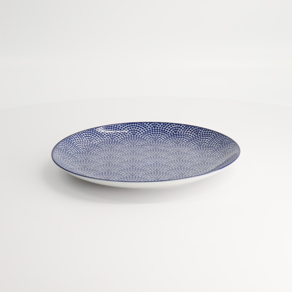 Nippon Blue Plate 20.6x2.2cm Dots TN-05/B 3/48