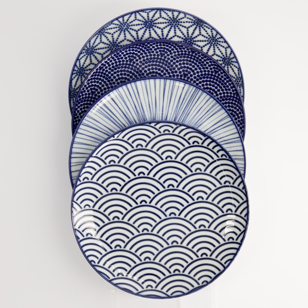 Nippon Blue Plate 25.7x3cm Assorted 4pcs 17960 1/6