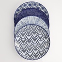 Nippon Blue Plate 25.7x3cm Assorted 4pcs 17960 1/6