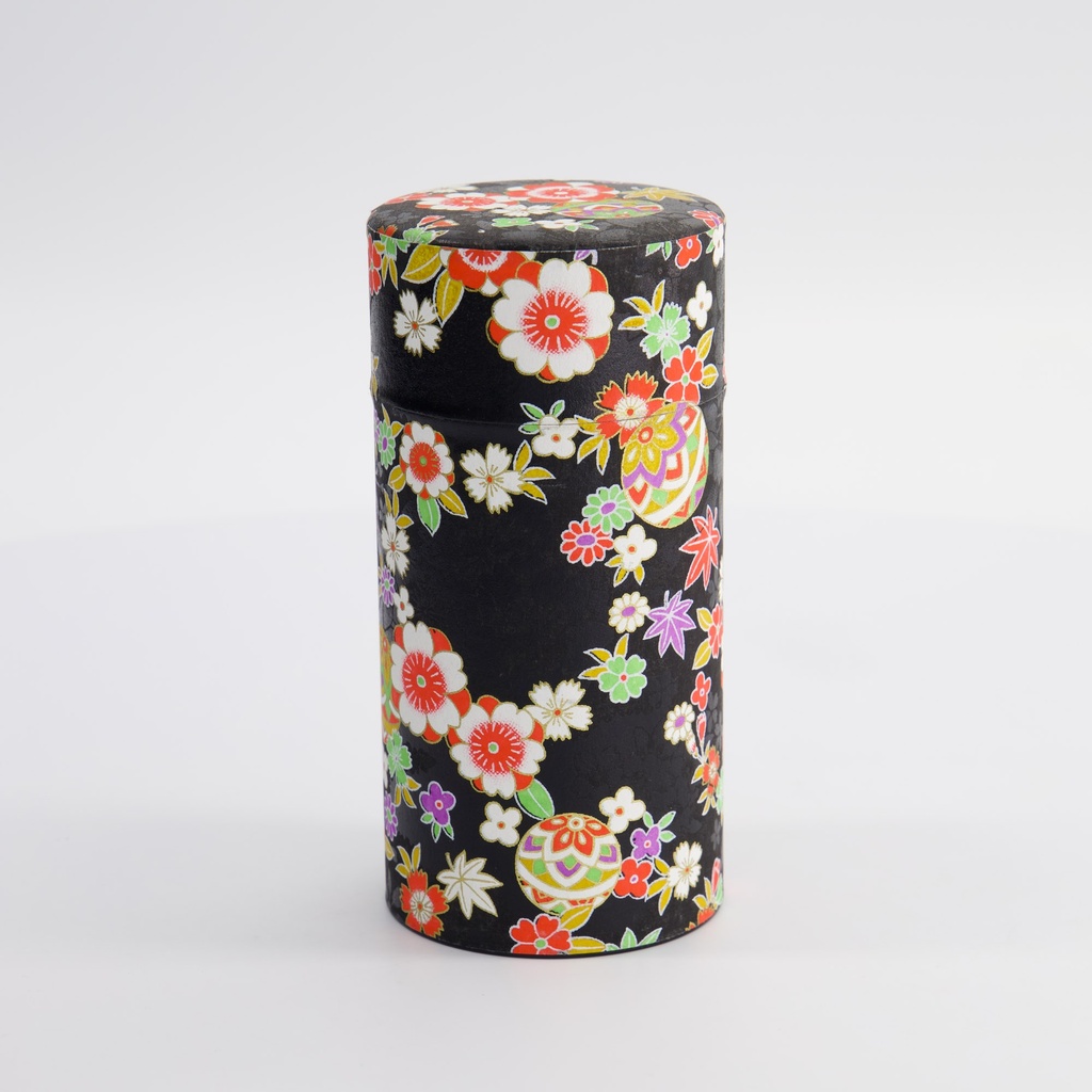 Tea Container S.S. 7.4x15.5cm 200gr Flower Black 1920H2 1/120