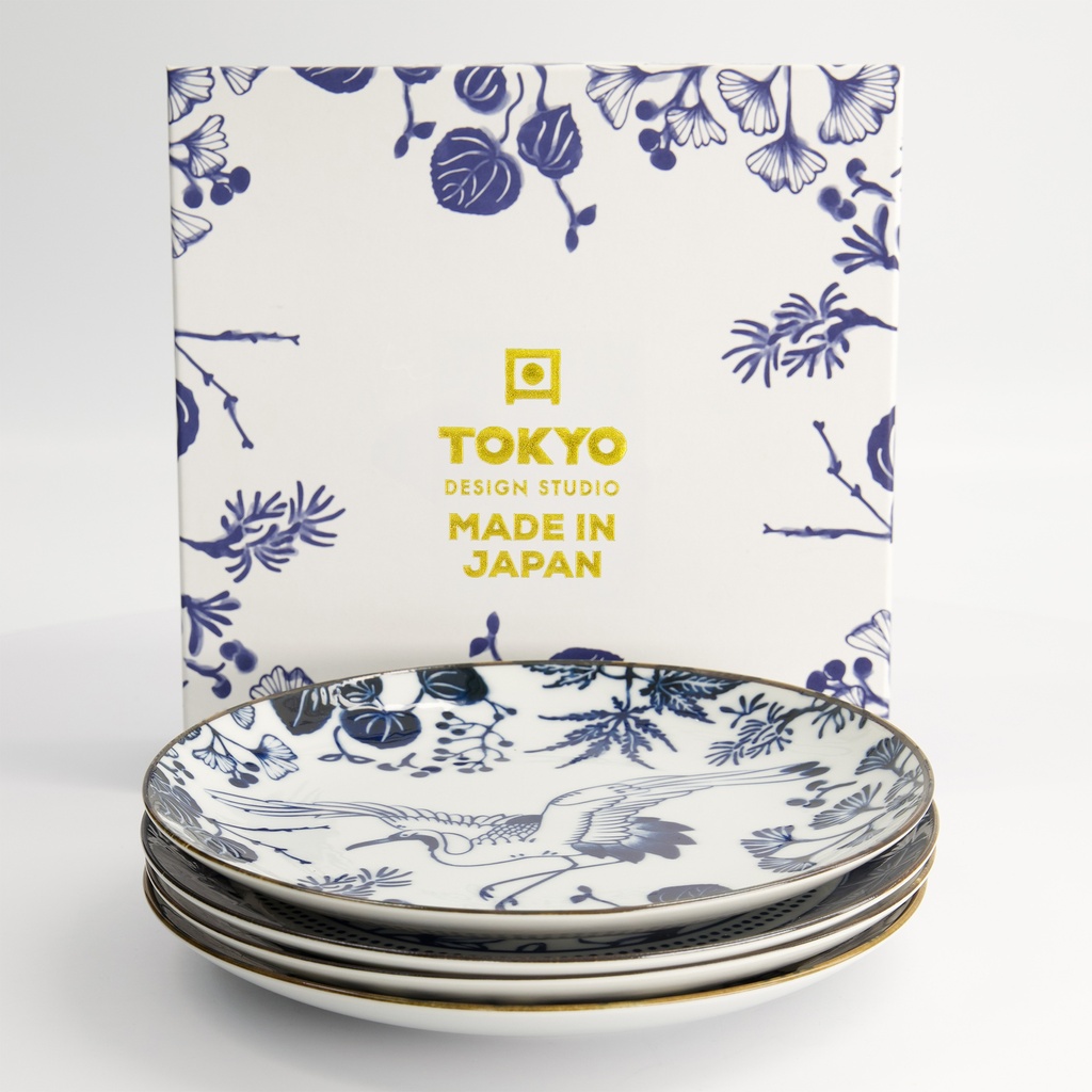 Flora Japonica Plate Giftset 20.6x2.2cm 4pcs TN-8043 1/12