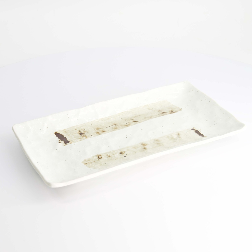 Mino Craft Rectangular Plate 31x17cm White 4/24