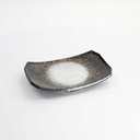 Minoyaki Eclipse White Oblong Plate 21.8x14.8x3.8cm MS-8019/B 6/36