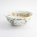 Kawaii Ramen Bowl Fuku Cat Neko Green 20.7x8cmh 1000ml MU-8008/D 3/36