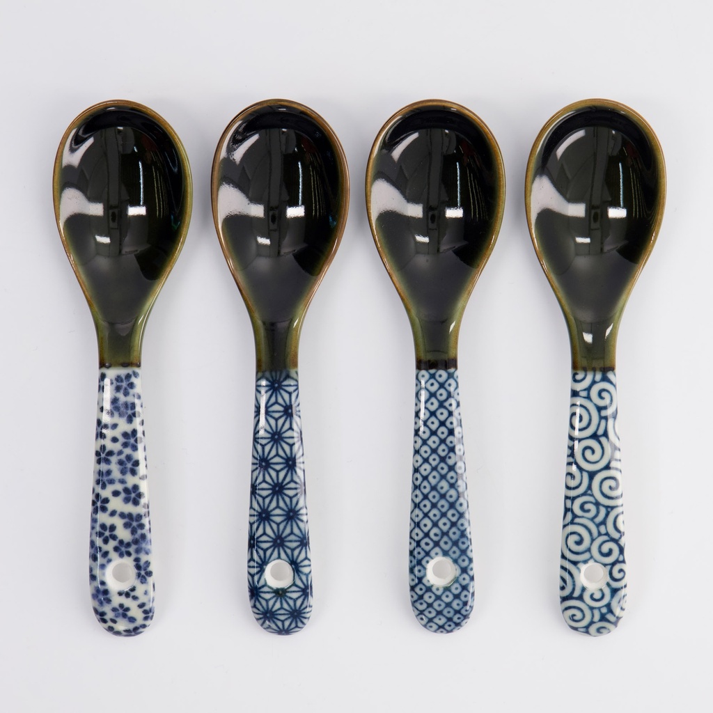 Spoon Set4 15cm Blue YW-8093/BL 1/120