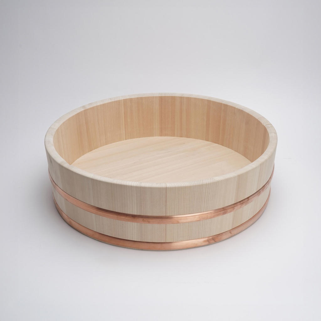 Wooden Sushi Hangiri w/Copper Hoop Japan Made 33x9cm YU-33 1/10