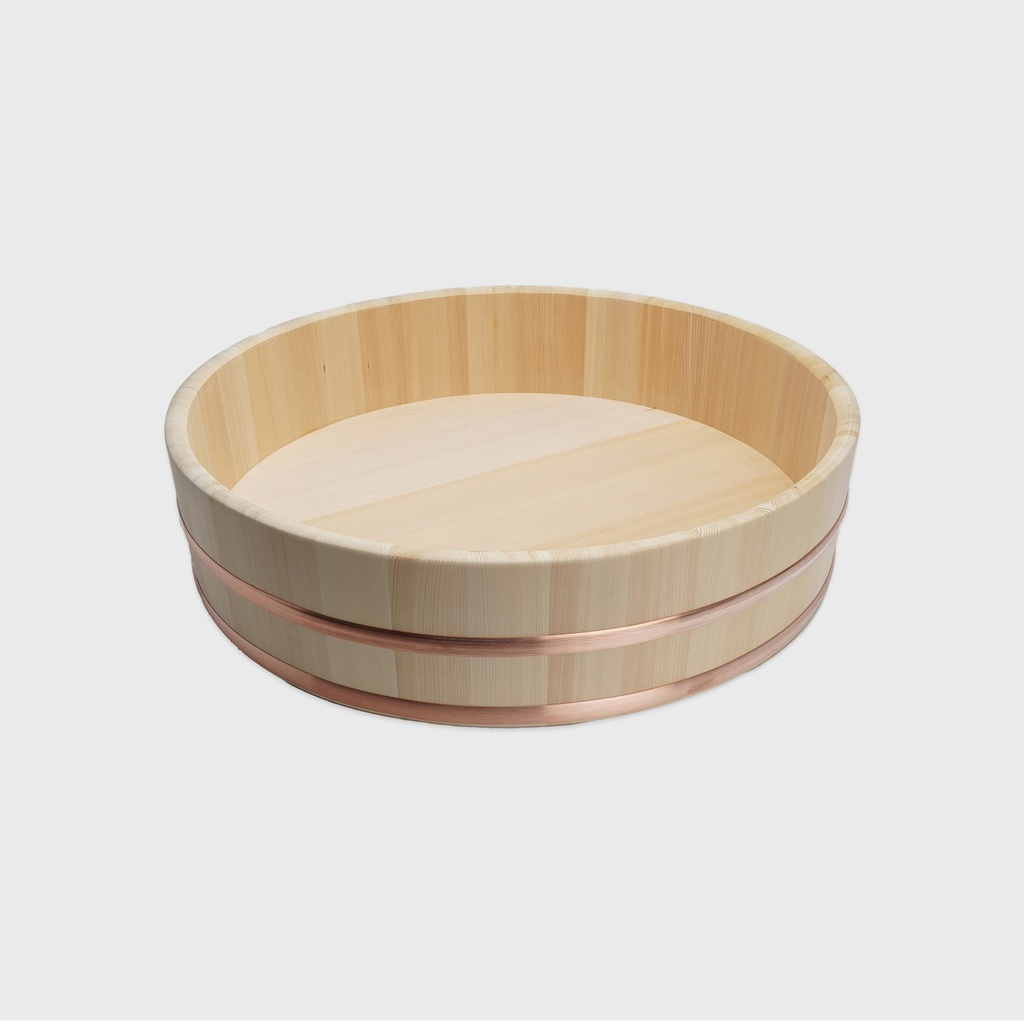 Wooden Sushi Hangiri w/Copper Hoop Japan Made 36x9.5cm YU-36 1/10