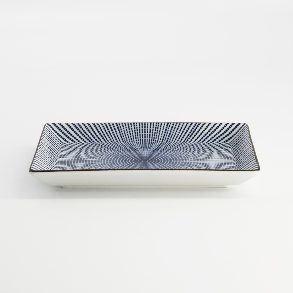 Sendan Blue Oblong Plate 17.5x11.5x2.5cm FK-8440 12/72