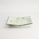 Green Cosmos Square Plate 17.2x17.2x2.2cm Q267/GC 6/36
