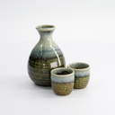 Sake Set 1:2 Oribe Irabo 8x12.5cm + 4.5x4.5cm (300ml +50ml) 3pcs YW-8423/B 1/36