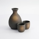 Sake Set 1:2 Set Bizenbuki 8x12.5cm + 4.5x4.5cm (300ml +50ml) 3pcs YW-8423/D 1/36