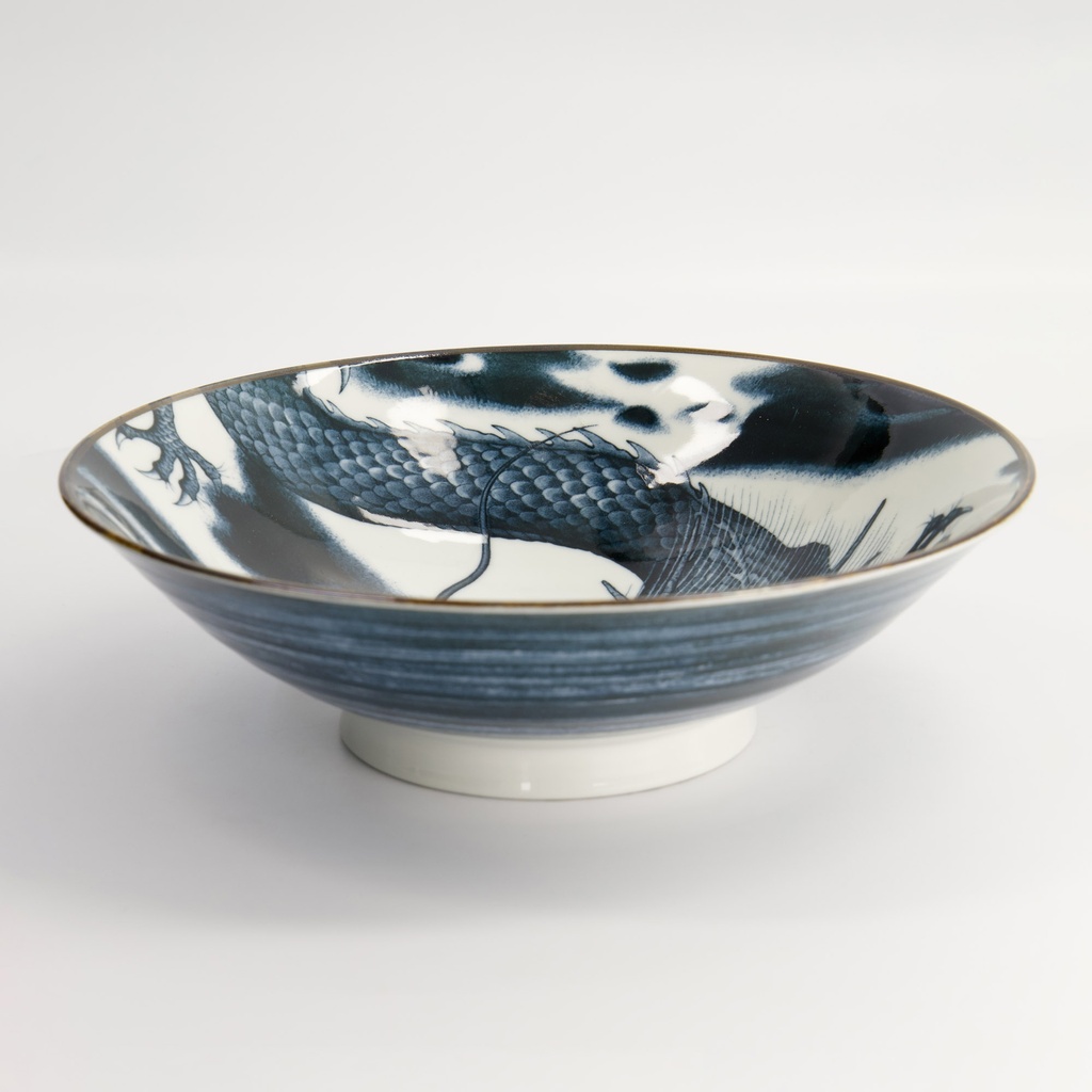 Japonism Dragon Menbachi Bowl 25.2x7.7cm 1600ml Black 18689 3/24