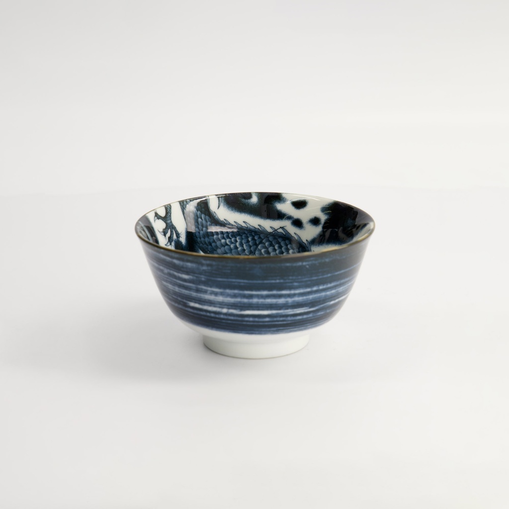 Japonism Dragon Small Tayo Bowl 12.7x6.8cm 350ml Black 18692 6/48
