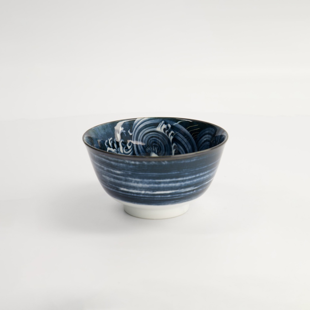Japonism Crane Small Tayo Bowl 12.7x6.8cm 350ml Black 18693 6/48