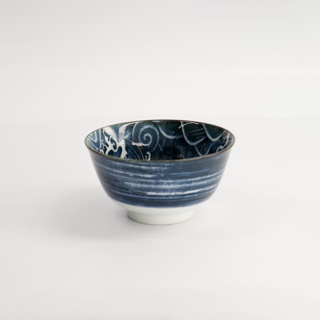 Japonism Carp Small Tayo Bowl 12.7x6.8cm 350ml Black 18699 6/48
