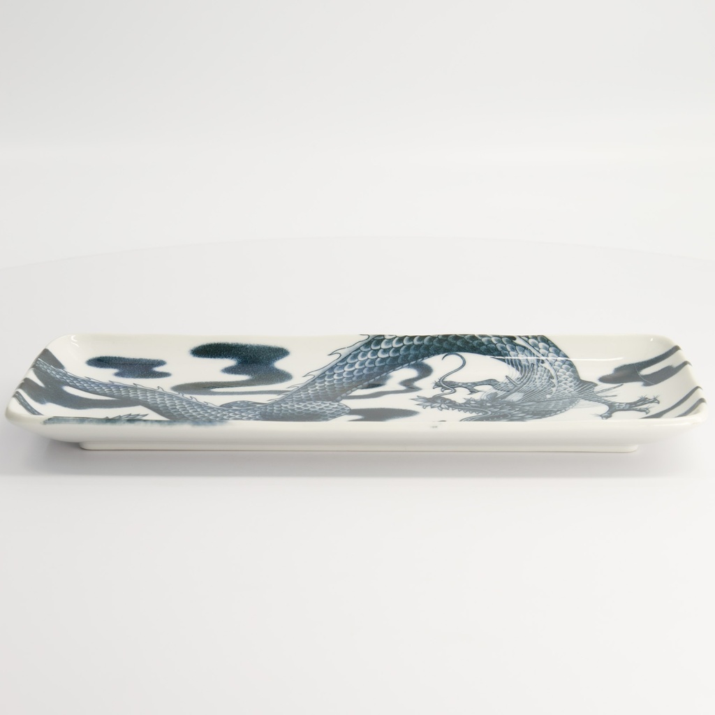 Japonism Dragon Plate 28.5x14x2.5cm Black 6/48