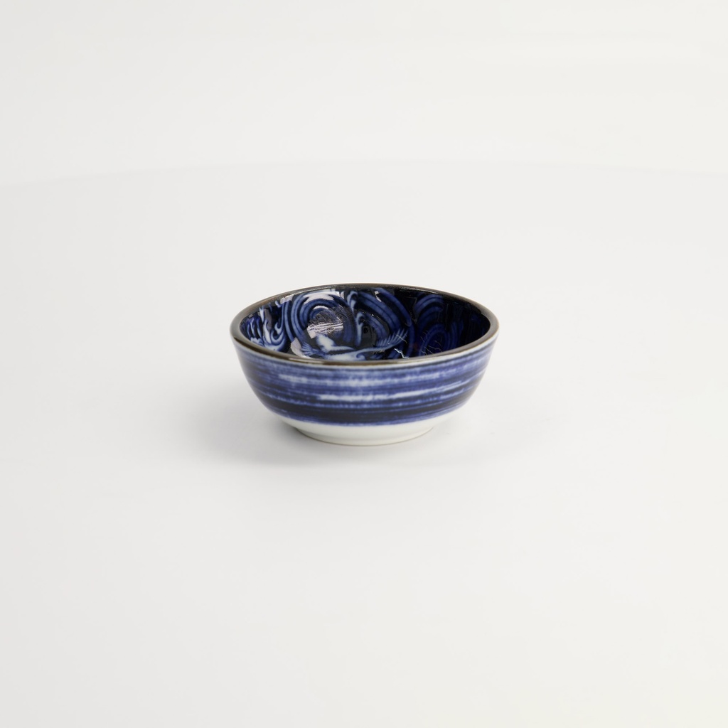 Japonism Crane Dish 8.7x3.7cm 95ml Blue 12/144