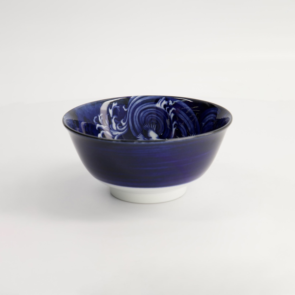 Japonism Crane Tayo Bowl 14.7x6.9cm 500ml Blue 6/48