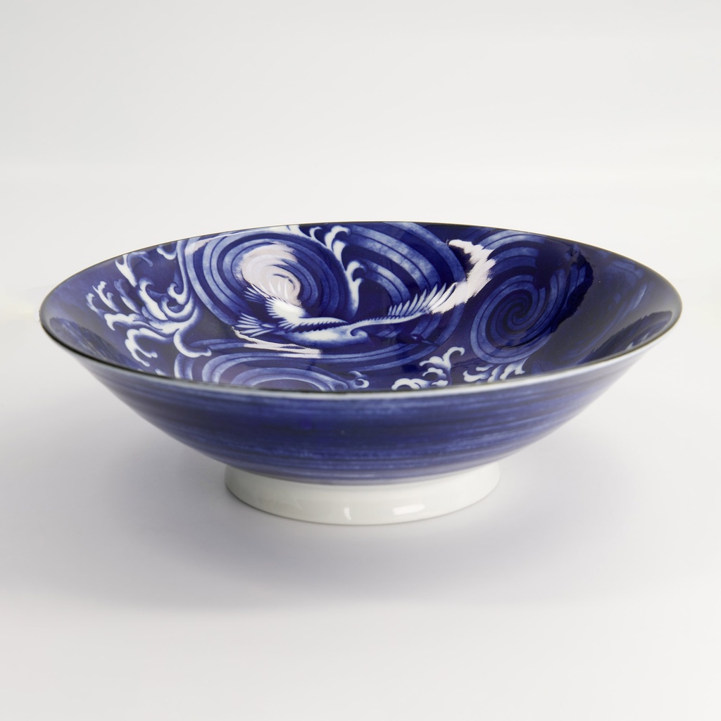 Japonism Crane Menbachi Bowl 25.2x7.7cm 1600ml Blue 3/24