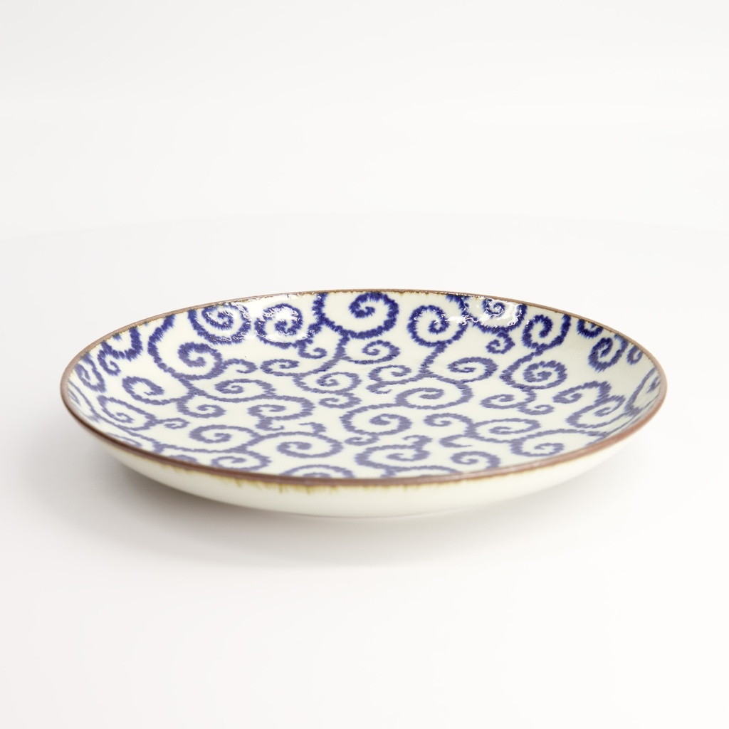 Ten Karakusa Round Plate 21.5x3cm FK-2104/B 6/24