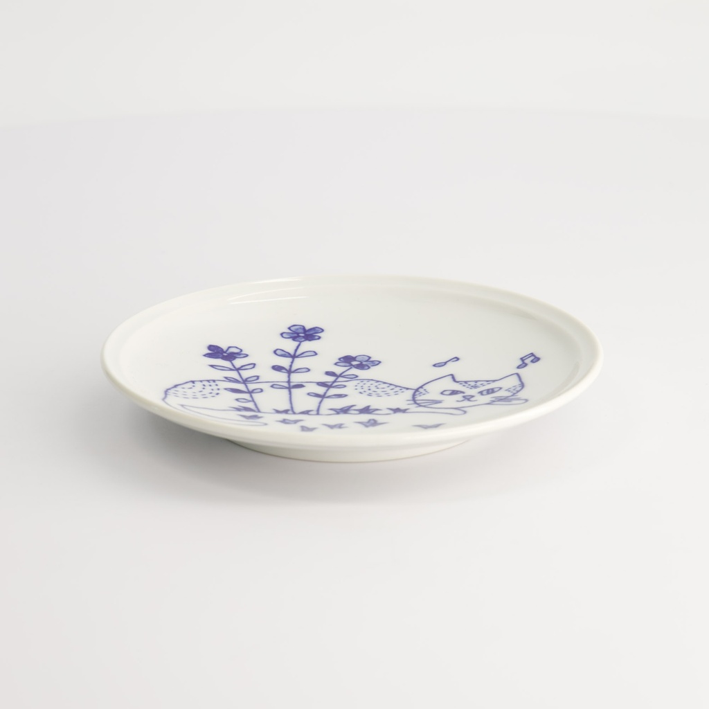 Neko Maruke Cat Plate 14.3x1.8cm 54005009 6/96