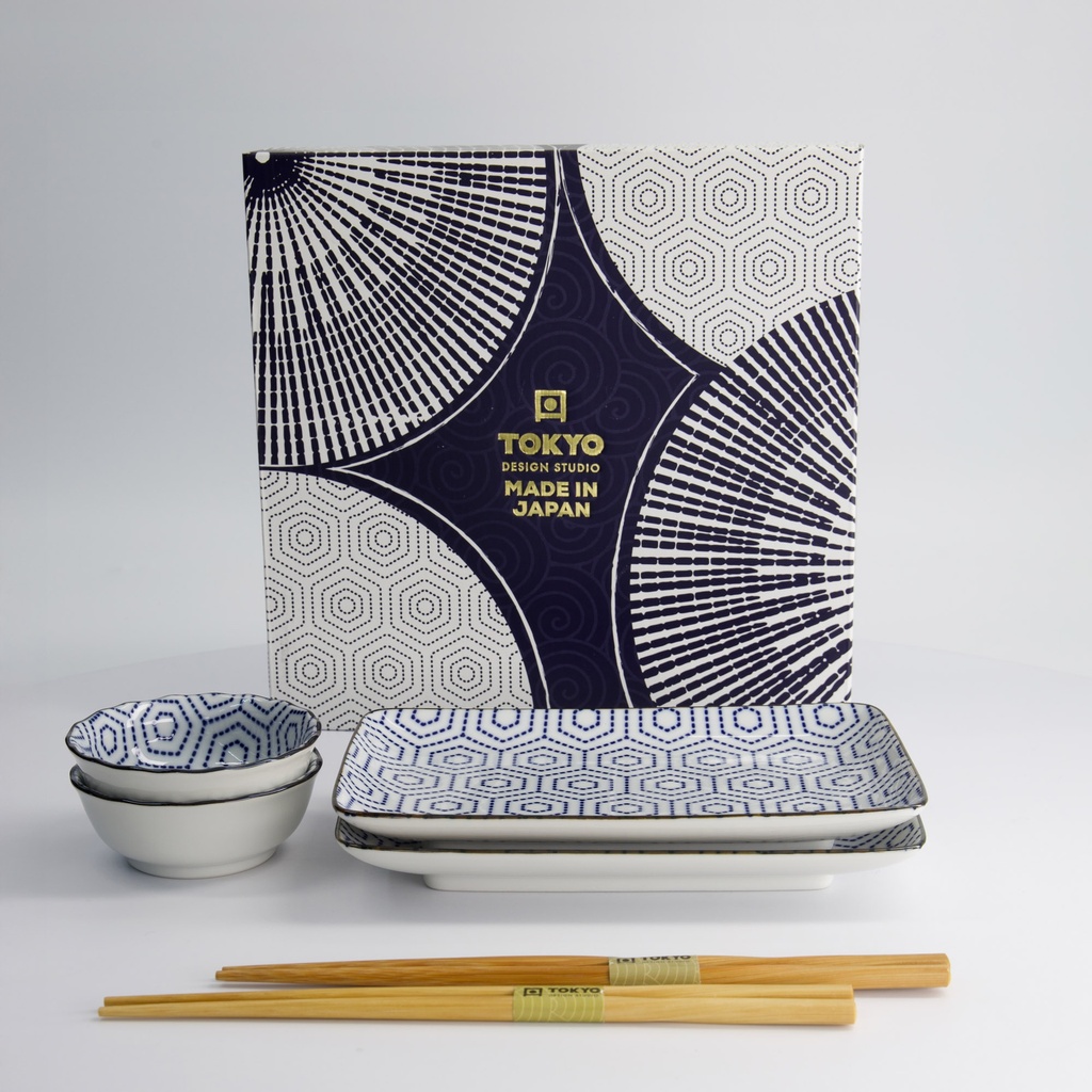 Kotobuki Sushi Giftset 6pcs Kikko 20.5x13.2x2.2cm & 9.3x3.2cm (120ml) 8B 22046