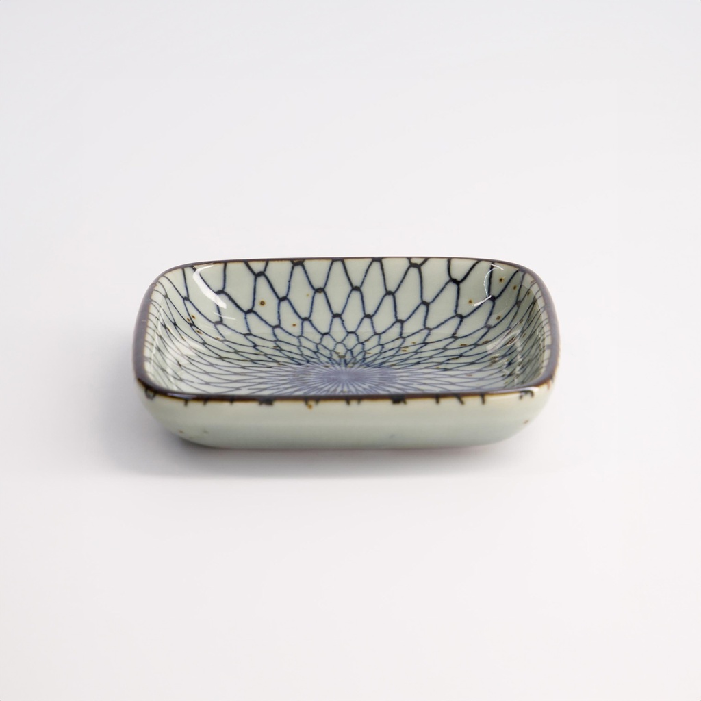 Mashiko Sauce Dish Square 9x1.6cm Mesh Blue HB-5851/D 12/192