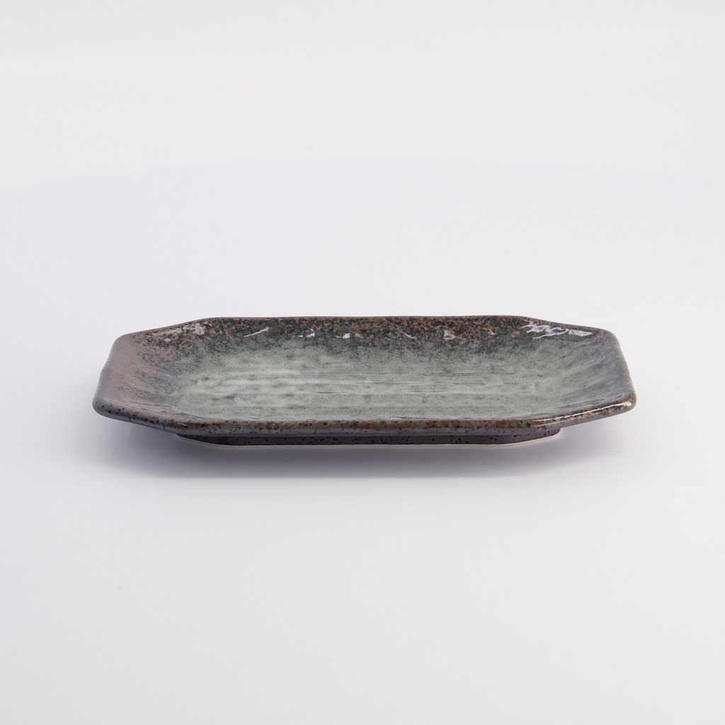 Mino Craft Rectangular Plate 19x11.2x2cm Br/Grey 12/72
