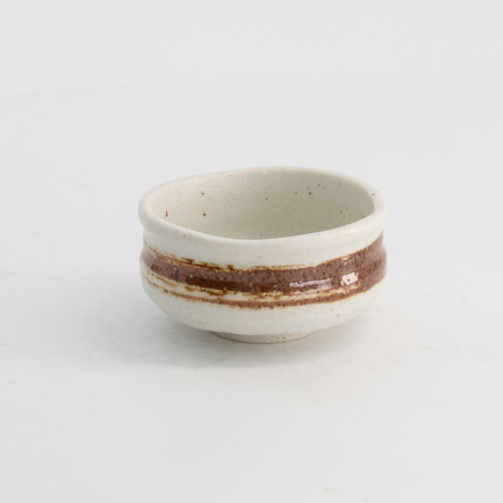 Sake/Matcha Cup 8.5x4.5cmh 150ml Kobiki-Cha-Lain Wh/Br. 6/96