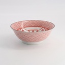Kawaii Lucky Cat Neko Ramen Bowl 19.7x7.5cm 1000ml Seikaiha-Neko Red 4/32