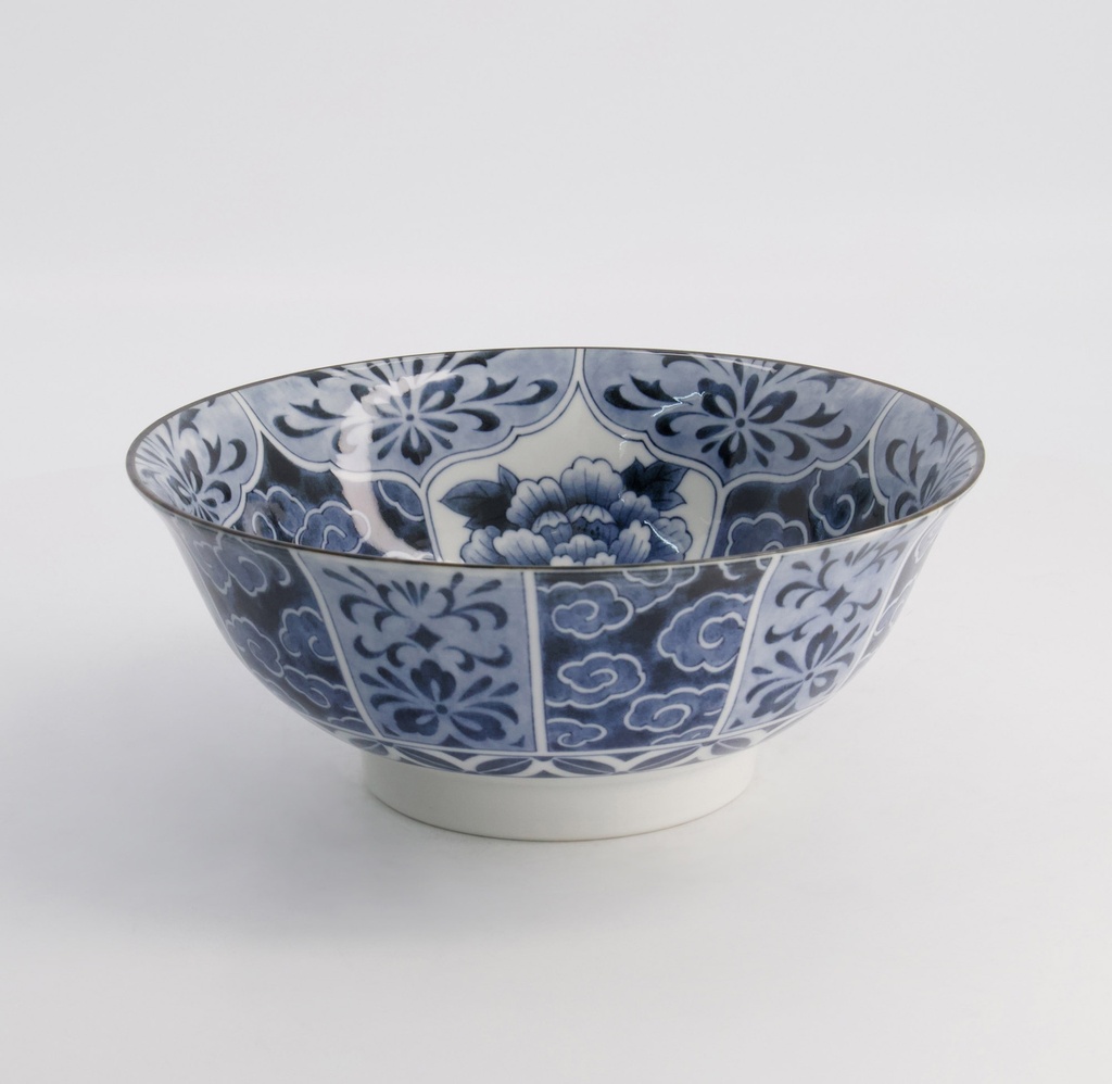 Wa Mixed Bowls Ramen Unmo-Botan Blue 21x8.7cm 1300ml  3/24