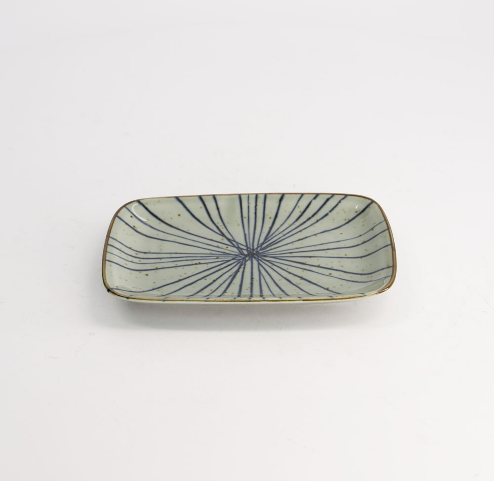 Mixed Plate Rect. 16.3x10.2cm Tokusa Blue  20967 6/72