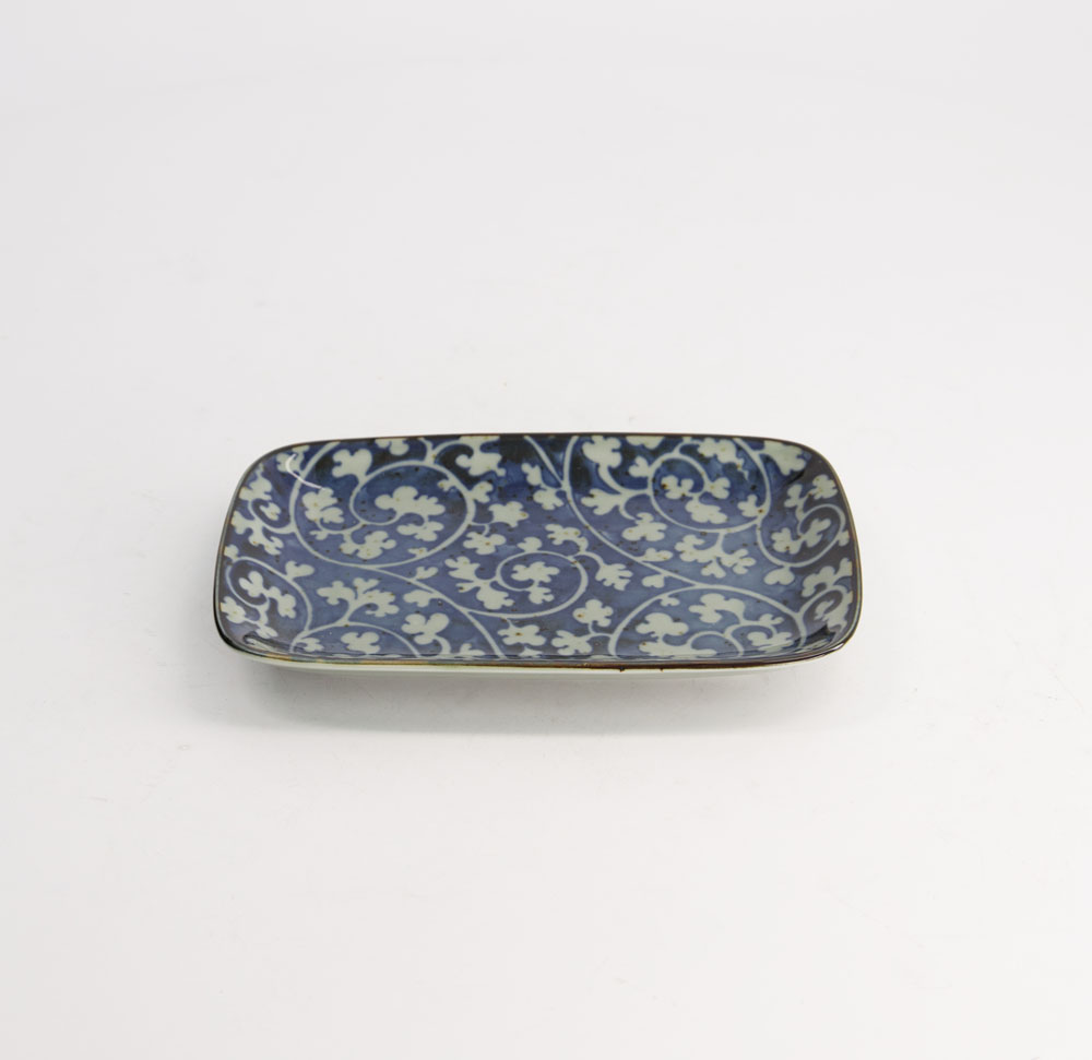 Mixed Plate Rect. 16.3x10.2cm Tako-Karakusa Blue 20968 6/72