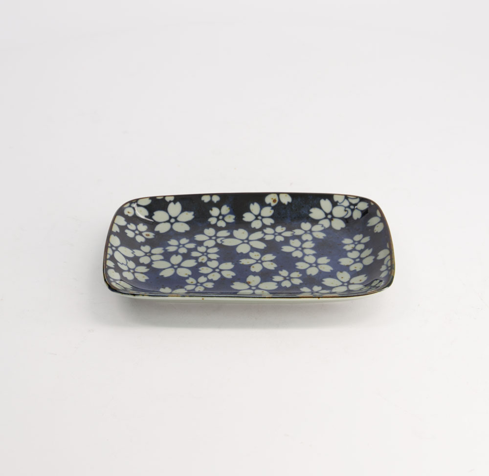 Mixed Plate Rect. 16.3x10.2cm Sakura Blue 20969 6/72