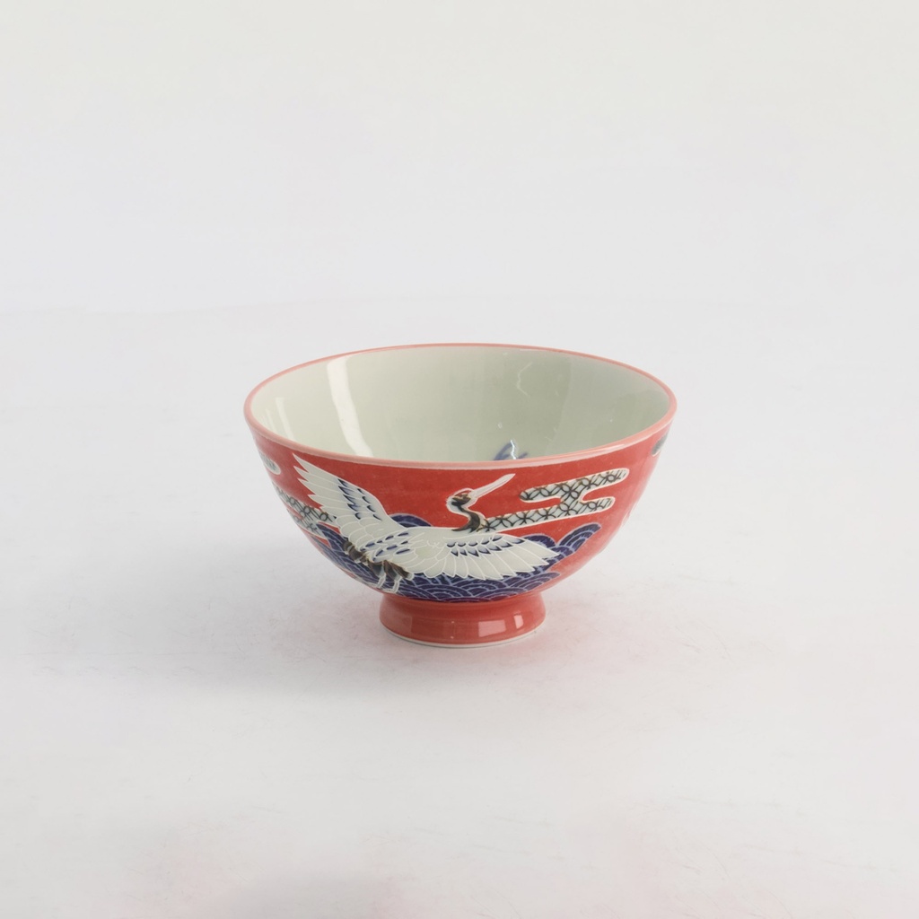 Kawaii Rice Bowl Crane 11.5x6cm 300ml Red 5/120