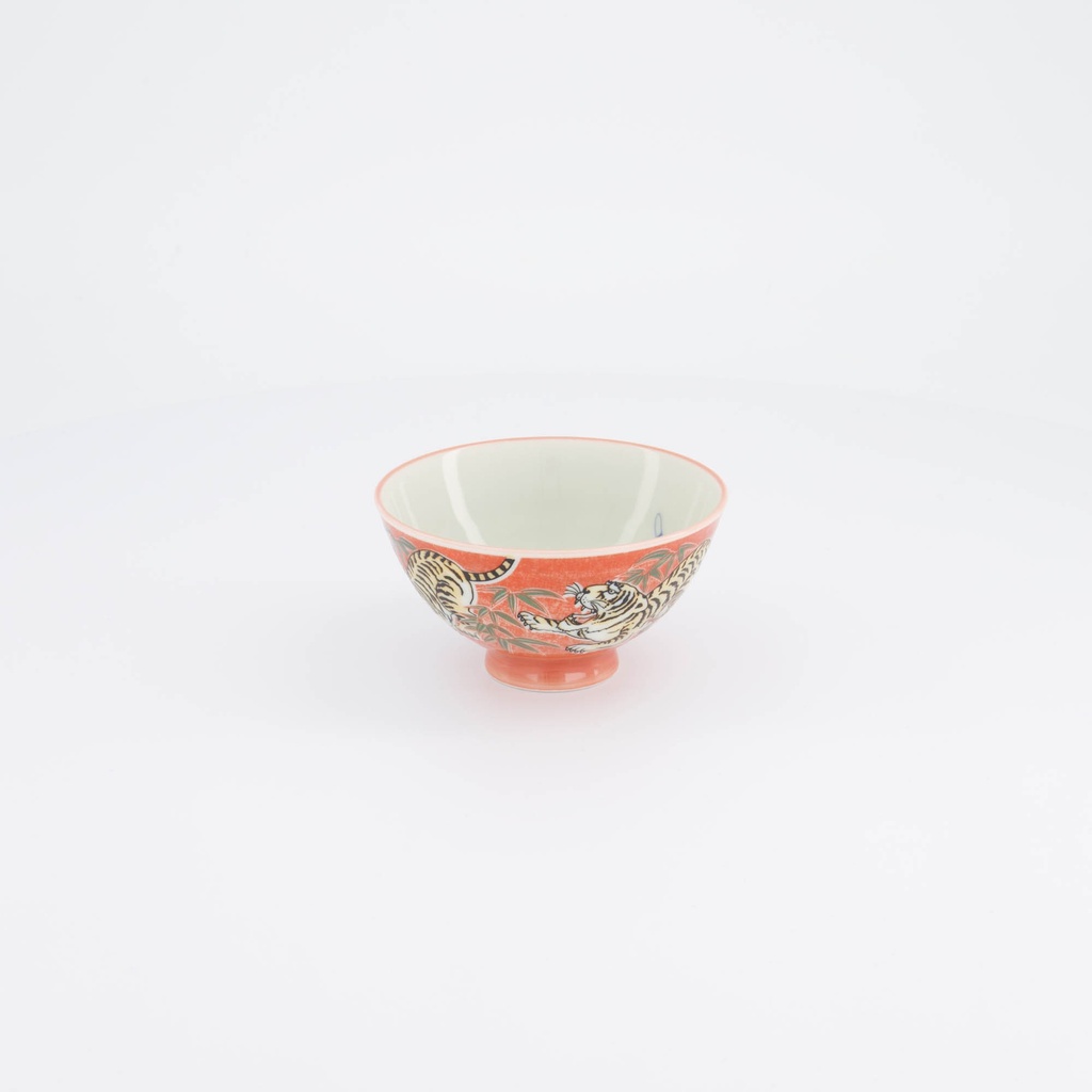 Kawaii Rice Bowl Tiger 11.5x6cm 300ml Red 5/120
