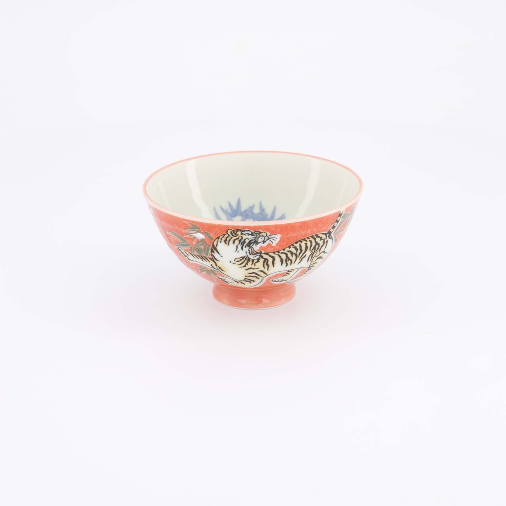 Kawaii Rice Bowl Tiger 11.5x6cm 300ml Red 5/120