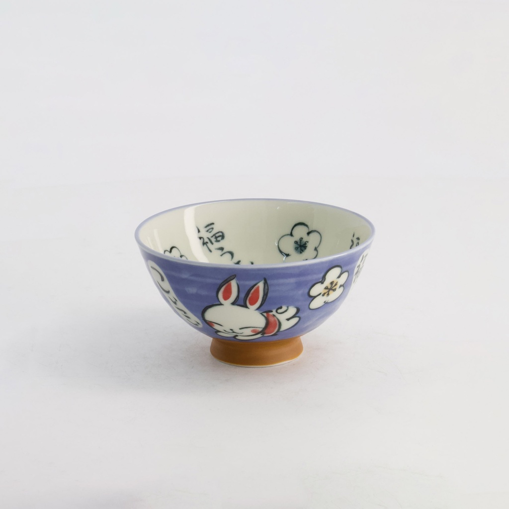 Kawaii Rice Bowl Rabbit 11.5x6.4cm 300ml Blue 5/120