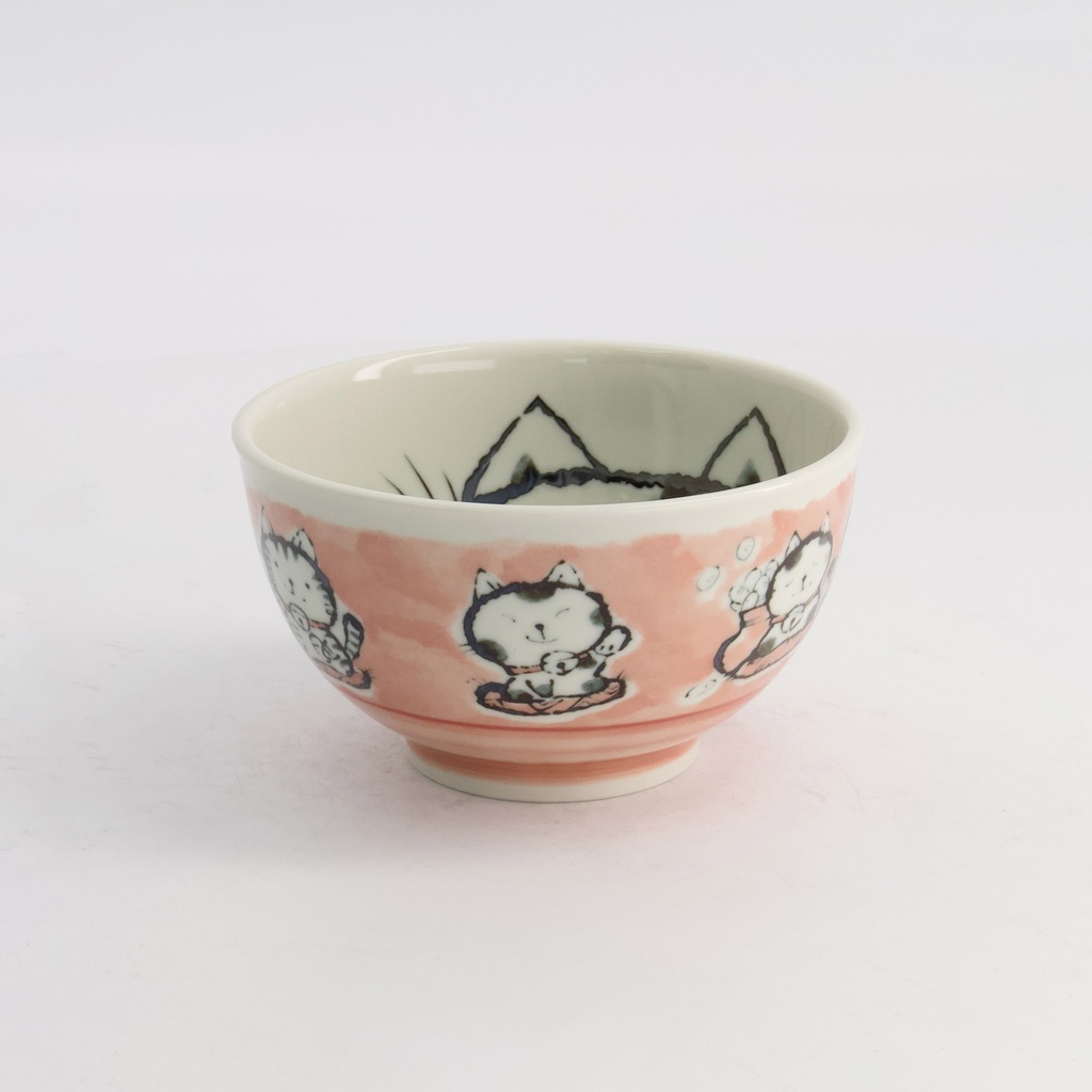 Kawaii Rice Bowl Cat Neko 15.9x8.5cm 600ml Pink 5/60