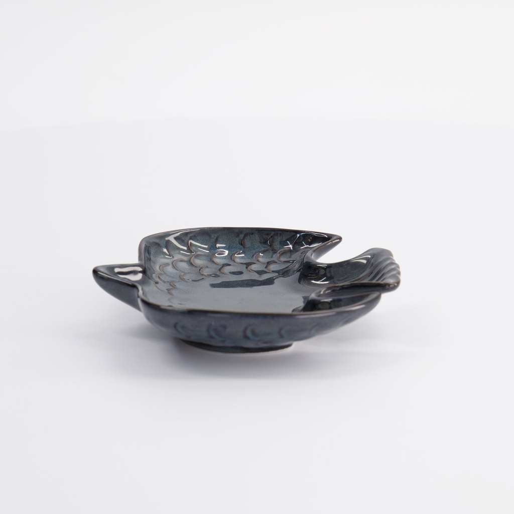 Swallow Bird Plate 12x11x3cmh Black Denim 5/120