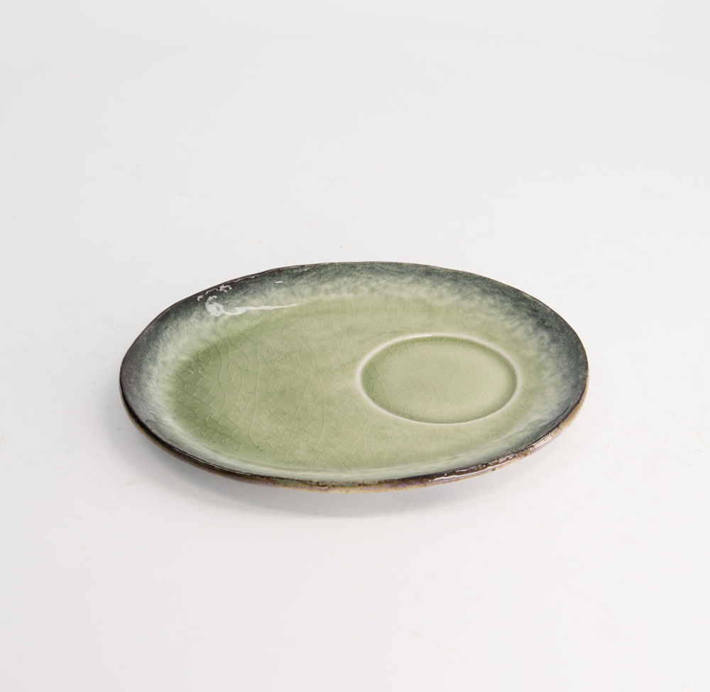 Yamasaku Green Saucer 18x14x2cm 21319 6/72