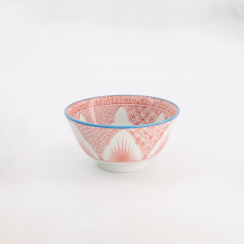 Lily Flower Small Tayo Bowl 13.5x6.8cm 300ml Red 21161 6/48